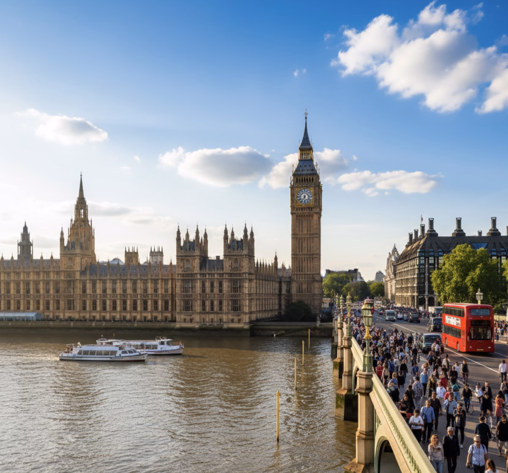 The Palace of Westminster and Big Ben at sunset